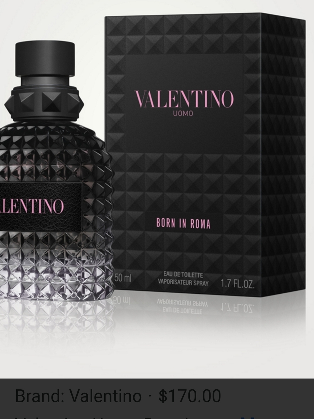 Valentino Black Studded Bottle with Pink Logo - Picture 5 of 5